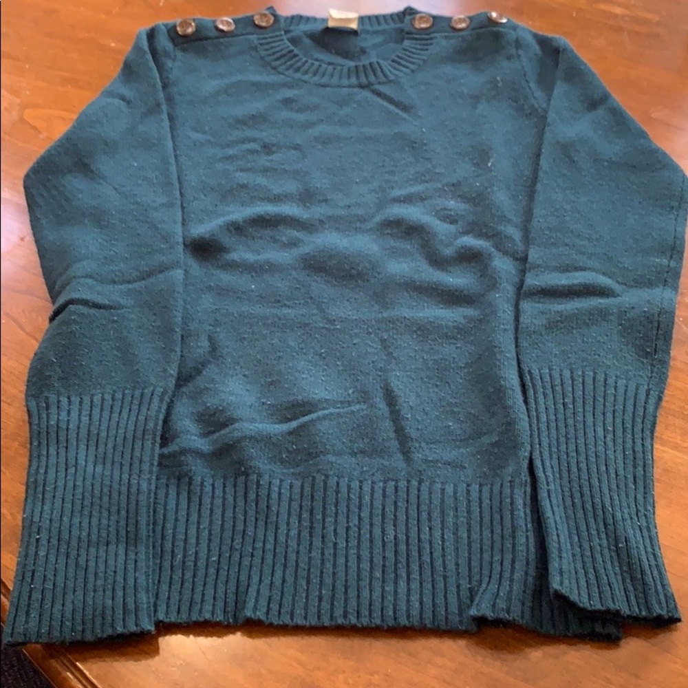 J.Crew Button Neck Sweater Pine Green XS